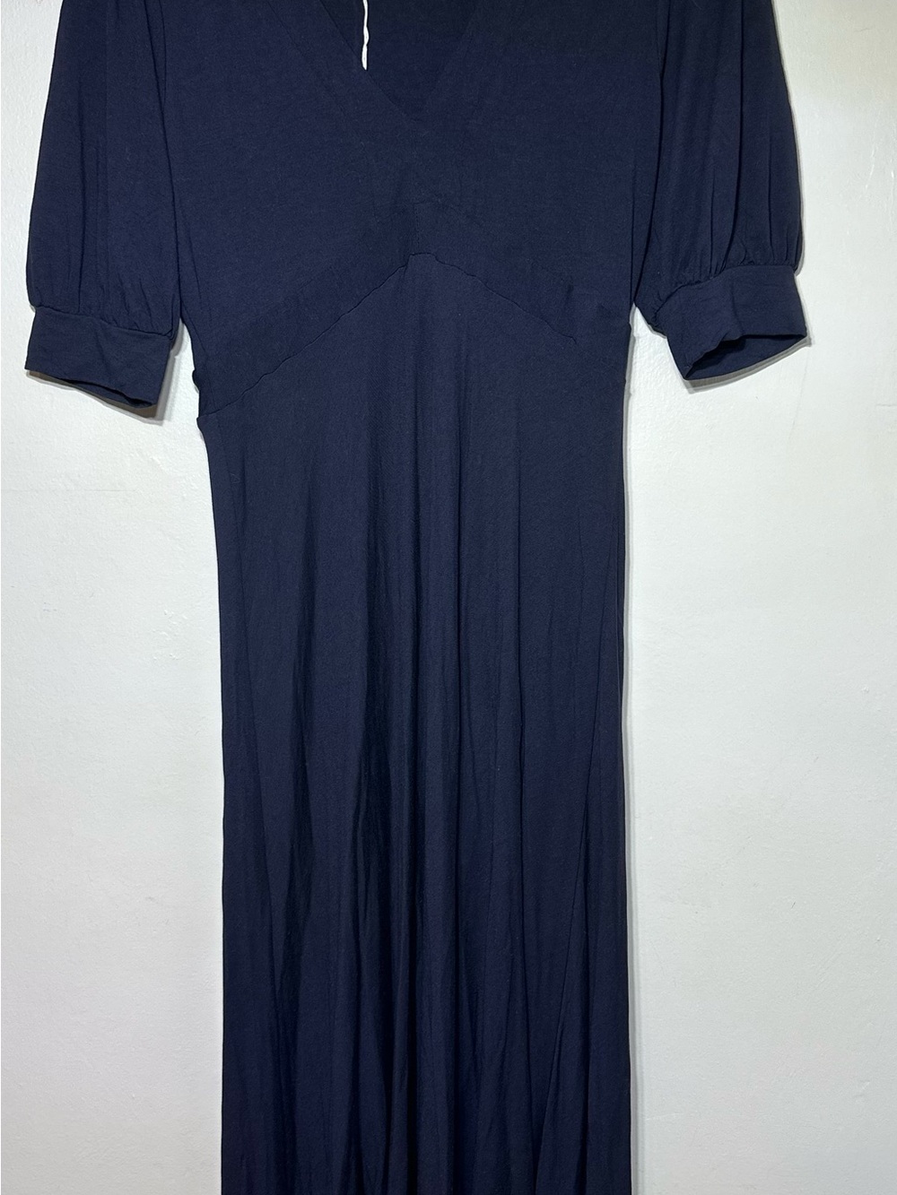Boden Navy Short-Sleeve V-Neck Maxi Dress women’s size 4 stretch fabric. #cbk - Picture 3 of 9